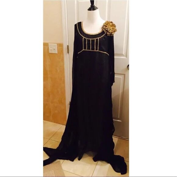 Indian Pakistani Eid Black Formal Maxi Dress Small - Picture 4 of 8